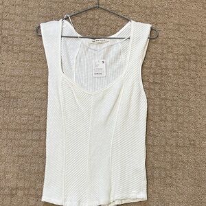 NEW! Free People Cream Ribbed Tank Top